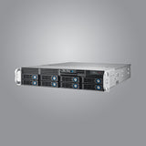 2U rackmount chassis, suitable for Micro/ATX server motherboards, supports 8 2.5-inch/3.5-inch hot-swappable hard drives and 7 half-height expansion slots