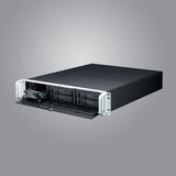 2U rackmount chassis, supports ATX motherboard, with 4 SAS/SATA HDD bays